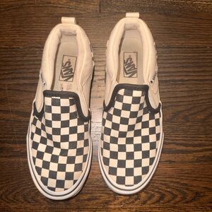 Kids size 2 Vans Black and White Checkerboard Slip-Ons